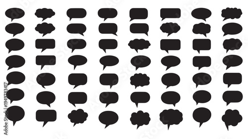 A collection of various speech bubbles floating in air against a clean background.