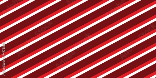 Red stripes on white background. Striped diagonal pattern Vector illustration of Seamless background Christmas or winter theme Background lines modern