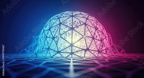 Abstract digital background showing a subtle, complex geometric lattice structure hidden beneath soft light. Mysterious unseen complexity and depth, digital, intricate, lattice
