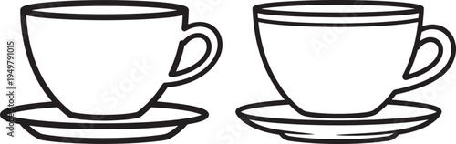 Coffee cup and saucer icon