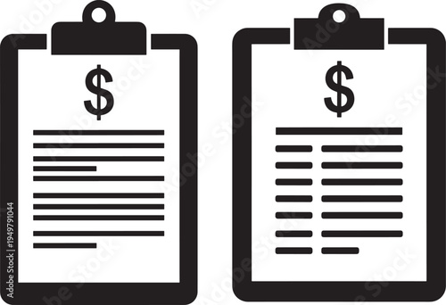 Financial document icon with dollar sign