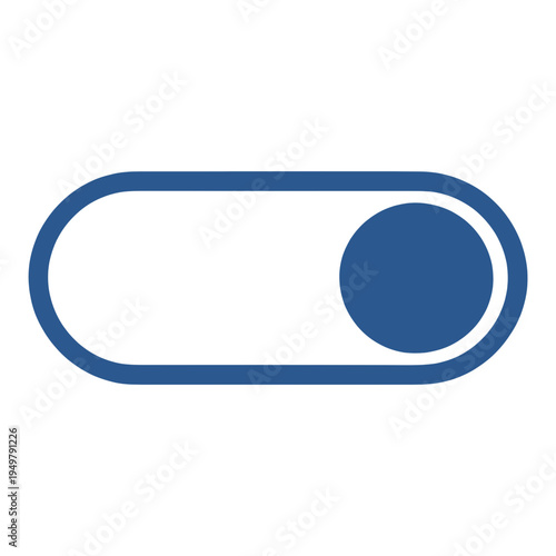 Blue Toggle Switch Outline UI Icon for App Interface