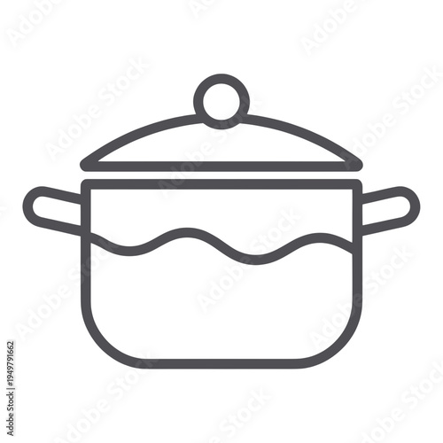 Cooking Pot With Lid Outline UI Icon