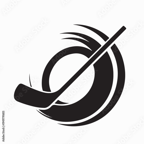 Hockey Stick Logo Vector Sport Identity Isolated White Background
