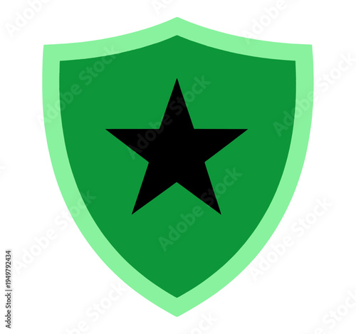 Green Shield With Black Star Vector Icon Free Download Green Shield With Black Star Vector Icon - GFXLoad