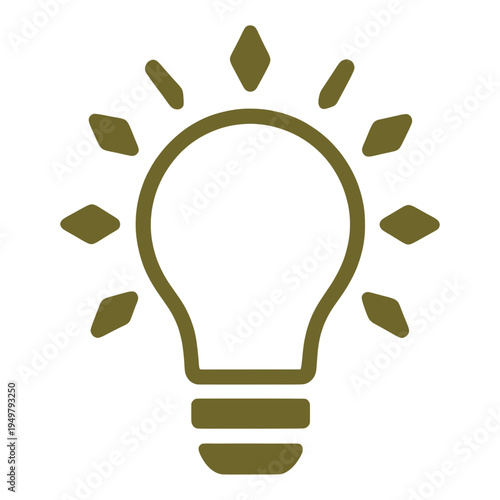 Lightbulb With Rays Outline UI Icon