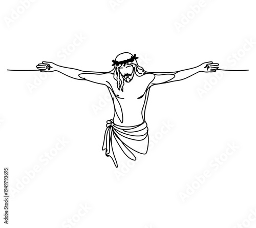 Continous line of God Friday