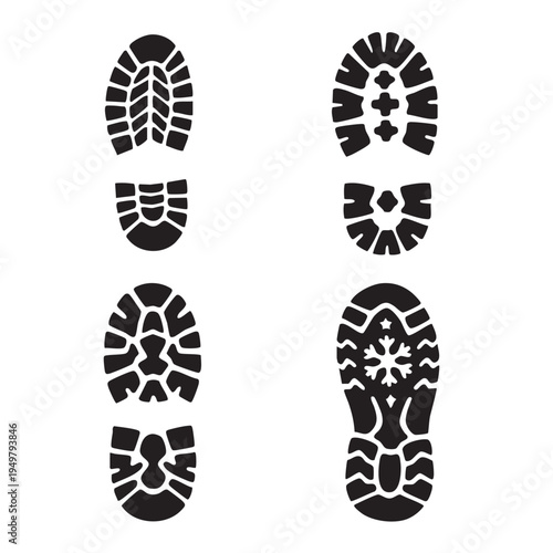 Foto Detailed Boot and Sneaker Tread Silhouettes