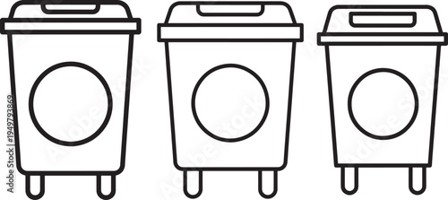 Trash can icon silhouette set vector illustration