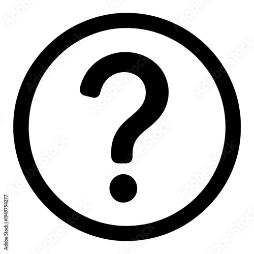 Question Mark In Circle Outline Line Icon