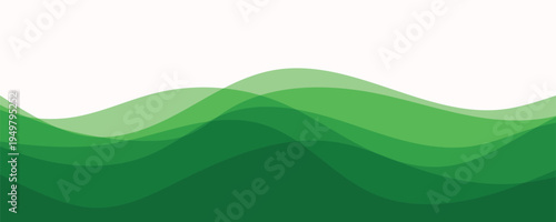 Abstract Green Wave Background with Modern Layered Curves Design
