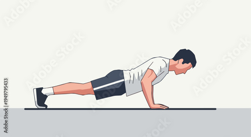 Person in athletic wear performing a push-up exercise on a mat