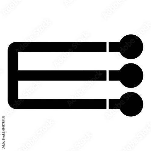 Three Horizontal Lines With Circles Line Icon