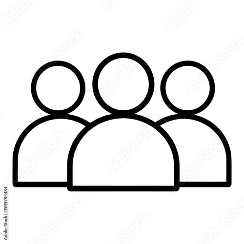 Three People Line Icon