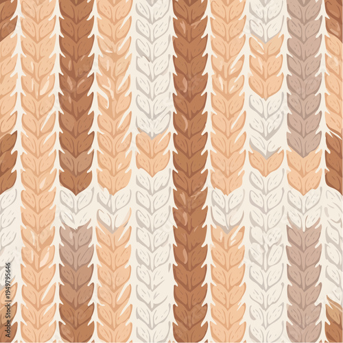 Cozy Knit Texture A Seamless Pattern of Warm Wool Yarn in Earthy Tones