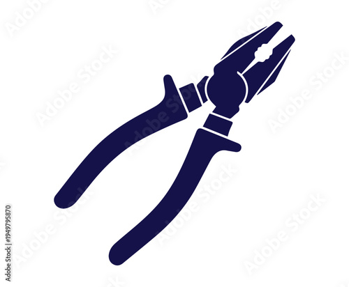 Isolated illustration of wire cutter pliers hand tool for construction and repair.