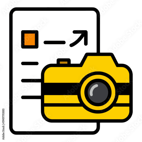 Yellow Camera With Upload Panel Vector Icon