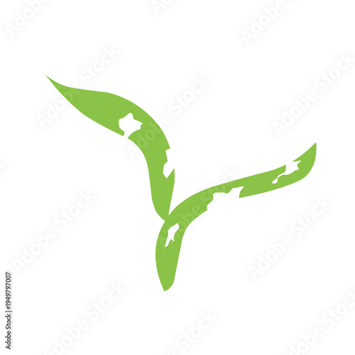 illustration of a leaf with holes eaten by insects