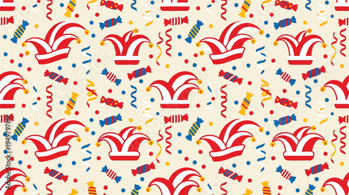 Party scene with colorful fireworks and confetti decorations filling the air