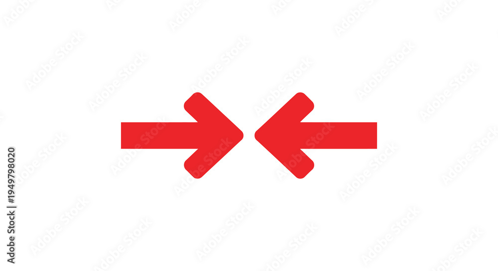 Obraz premium A pair of vibrant red arrows pointing in opposite directions creating a dynamic visual contrast silhouette