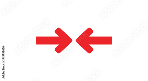 A pair of vibrant red arrows pointing in opposite directions creating a dynamic visual contrast silhouette