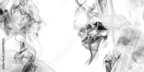  Abstract black smoke on white background,  lines pattern black smoke creating abstract shapes on a   White background,  abstract wavy pattern on a white backdrop for design and print templates.