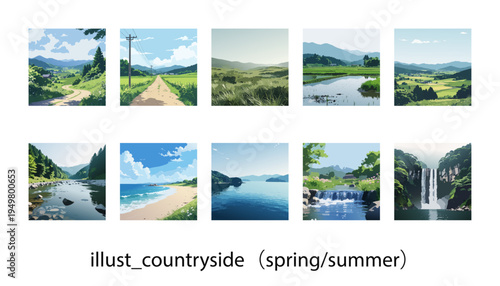 イラスト_日本の風景（春夏）