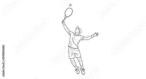 Vector illustration of a tennis player in action