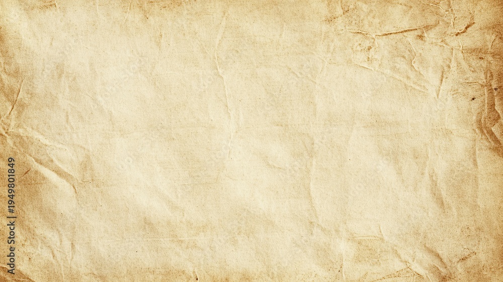 Obraz premium Old Vintage Wrinkled Aged Paper Texture Background - Antique Parchment, Brown