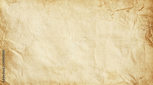 Old Vintage Wrinkled Aged Paper Texture Background - Antique Parchment, Brown