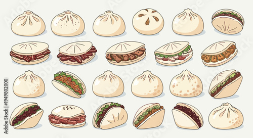 Assorted Steamed Buns and Dumplings: Chinese Food Variety