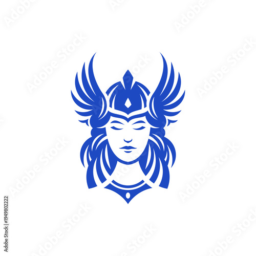 Valkyrie Warrior Woman Head Logo 