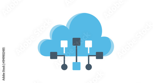 Cloud Computing Network Data Connection Icon