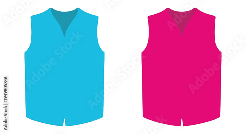 A vibrant depiction of two sleeveless vests in contrasting colors a striking silhouette high quality professional