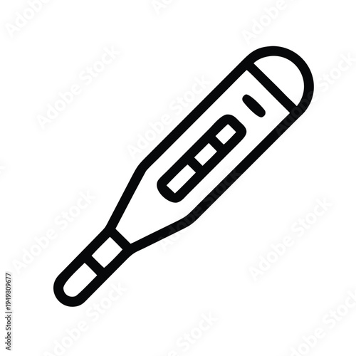 Thermometer Medical Icon, Temperature Measurement and Fever Check Healthcare Vector Illustration