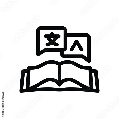 bilingual line icon illustration vector graphic.eps