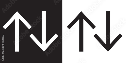 Up down direction arrows outline icon in white background, basic app and web website bold icon, EPS10