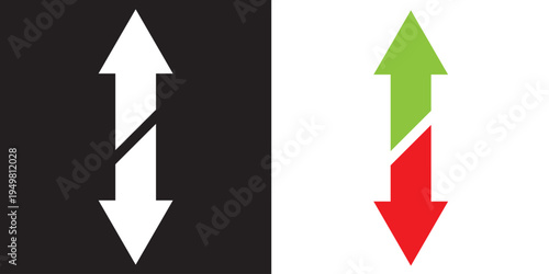 Up and down arrow flat style. Vector illustration icon isolated on white background. up and down arrow set EPS10