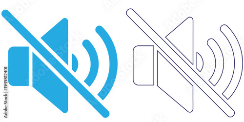 No sound or silence symbol with blue and black line through