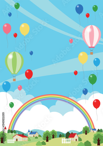 牧場レジャーイベント背景、縦、かわいい