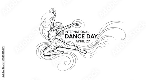 Vector illustration of dancing figure celebrating International Dance Day