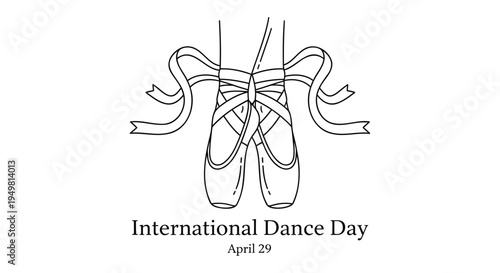 Vector illustration of ballet shoes for International Dance Day