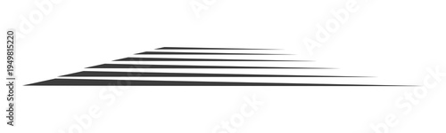 Abstract black lines forming a stepped shape on transparent background