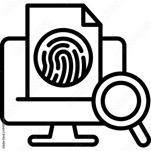 Digital Forensics line icon