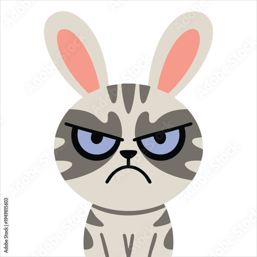 Cute cat wearing rabbit ears for Easter holiday celebration picture vector illustration