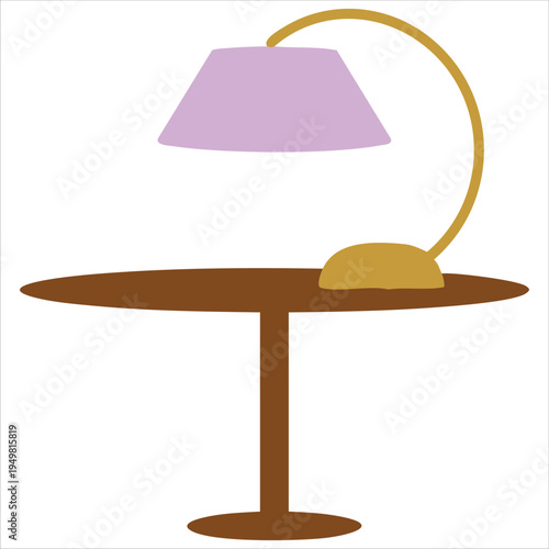 Cozy illustration of a lamp placed on table for home decor concepts