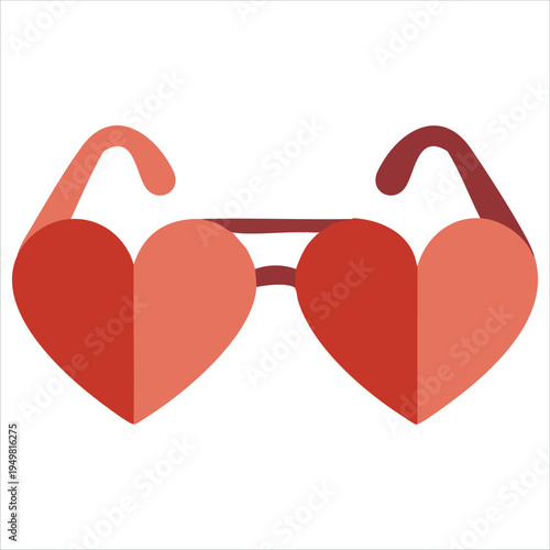 Heart shaped glasses with hearts inside for Valentines Day feeling of love vector isolated illustration hand drawn doodle