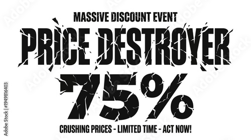 Price Destroyer Banner with 75% Discount Announcement