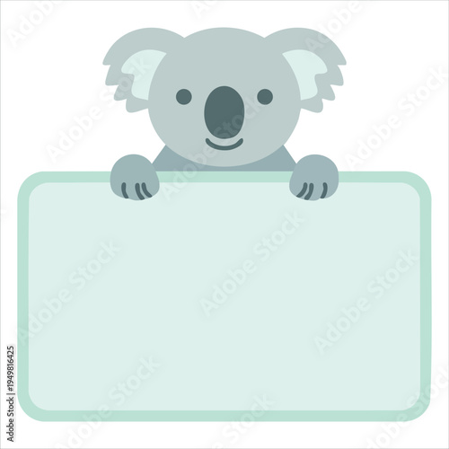 Canvas Print Baby koala holding board vector illustration for cute animal themes