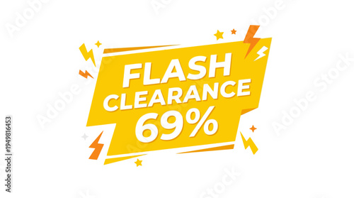 Flash Clearance Sale Promo Banner with 69% Discount